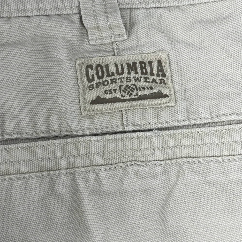 Columbia Canvas Khaki‎ Chino Utility Cargo Fishing Hiking Shorts 40 8L Mens